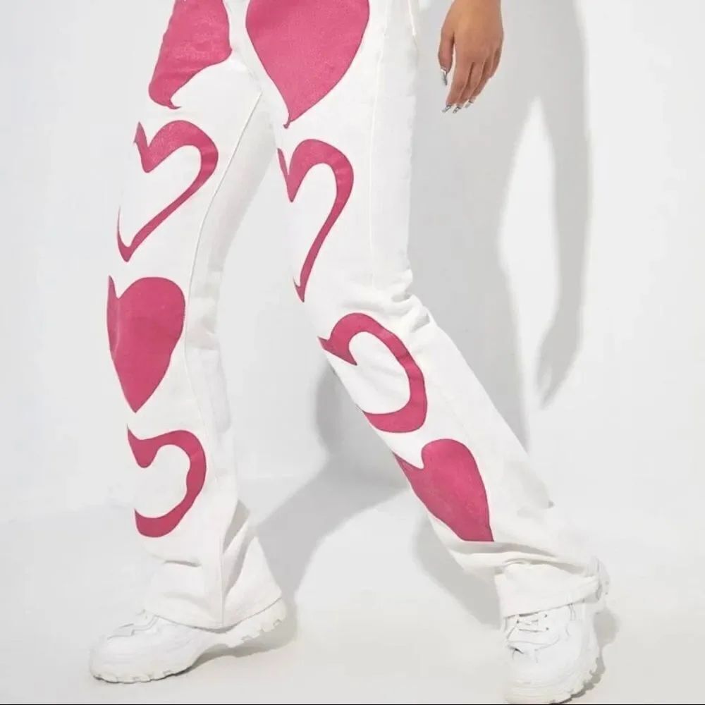 Heart Patterned Jeans  - Picture 2 of 6